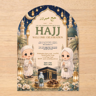 Luxe Acryl Hajj Mabroor Vieringsuitnodiging Uitnodigingen