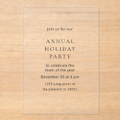 Luxe Acryl Jaarlijkse Kerstfeest Uitnodiging (Voorkant)