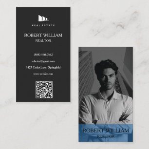 Luxe adviseur voor onroerend goed Verticale QR-cod Visitekaartje