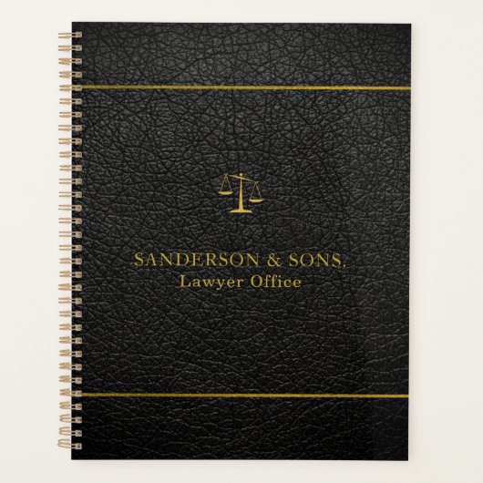 Luxe advocaat voor goud en zwart leder planner (Voorkant)