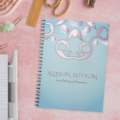 Luxe afbeelding Elegant roze grens aan Aquamarine  Notitieboek