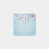Luxe afbeelding Elegant roze grens aan Aquamarine  Post-it® Notes (Voorkant)