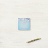 Luxe afbeelding Elegant roze grens aan Aquamarine Post-it® Notes (Op bureau)