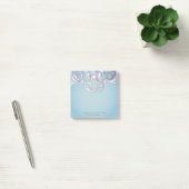 Luxe afbeelding Elegant roze grens aan Aquamarine Post-it® Notes (Kantoor)