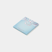 Luxe afbeelding Elegant roze grens aan Aquamarine Post-it® Notes (Schuin)