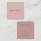 Luxe afgeronde moderne elegante handschrift tekst vierkante visitekaartje (Voorkant / Achterkant)