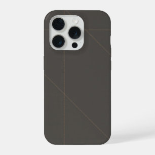 Luxe afgestelde naadgeometrie in warm antraciet iPhone 15 pro case