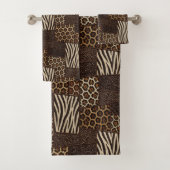 Luxe Afrikaanse Dierprint | Bruine Nep Glitters  Bad Handdoek (Insitu)