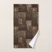 Luxe Afrikaanse Dierprint | Bruine Nep Glitters Bad Handdoek (Handdoek)