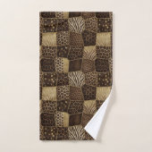 Luxe Afrikaanse Dierprint | Donkerbruin & Goud Bad Handdoek (Handdoek)