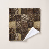 Luxe Afrikaanse Dierprint | Donkerbruin & Goud Bad Handdoek (Wasdoekje)