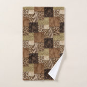 Luxe Afrikaanse Dierprint | Donkerbruin & Goud Bad Handdoek (Handdoek)