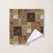Luxe Afrikaanse Dierprint | Donkerbruin & Goud Bad Handdoek (Wasdoekje)