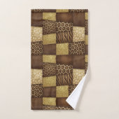 Luxe Afrikaanse Dierprint | Donkerbruin & Goud Bad Handdoek (Handdoek)