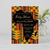Luxe Afrikaanse stam Baby shower Folie Uitnodiging (Staand Voorkant)