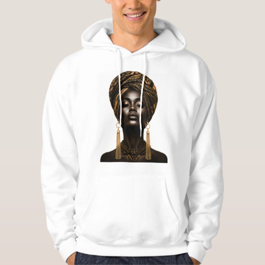 Luxe Afro Kunst Mode Hoodie (Voorkant)