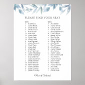 Luxe AG. Elegant Wedding Seating Chart Poster (Voorkant)