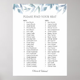 Luxe AG. Elegant Wedding Seating Chart Poster
