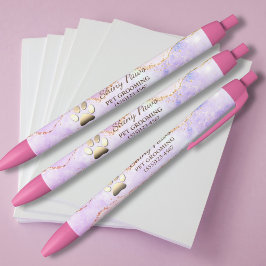 Luxe Agate Glitter Hondenpoot Huisdier Verzorging Zwarte Inkt Pen