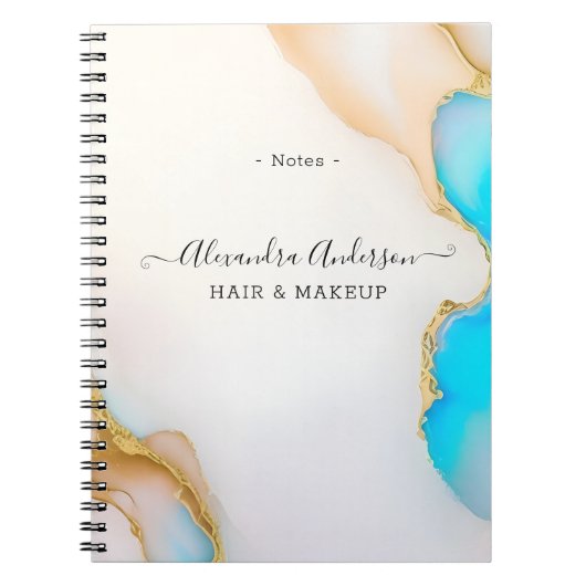 Luxe Agate Marble Signature Script Notitieboek (Voorkant)