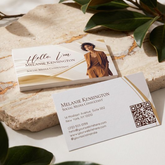 Luxe Agate Professionele Zakelijke Foto QR-code  Visitekaartje