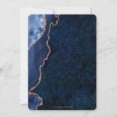 Luxe Agate Sapphire Blue Roos Gold 40e verjaardag  Kaart (Achterkant)