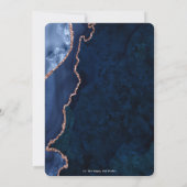 Luxe Agate Sapphire Blue Roos Gold 60e verjaardag  Kaart (Achterkant)