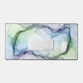 Luxe Alcohol Ink Abstracte Rooknevel Bureaumat (Keyboard & Muis)