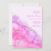 Luxe Alcohol Inkt Goud Glitter Elegant Afstuderen Kaart (Voorkant)