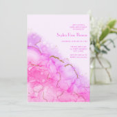 Luxe Alcohol Inkt Goud Glitter Elegant Afstuderen Kaart (Staand voorkant)