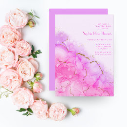 Luxe Alcohol Inkt Goud Glitter Elegant Afstuderen Kaart