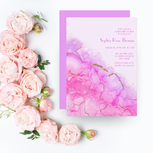 Luxe Alcohol Inkt Goud Glitter Elegant Afstuderen Kaart