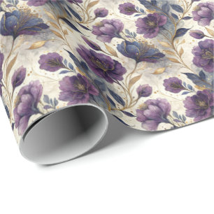 Luxe alcoholinkt bloemtegelspatroon cadeaupapier