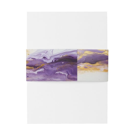 Luxe Amethist Paarse & Gouden Bruiloft Uitnodigingen Wikkel (Achterkant Voorbeeld)