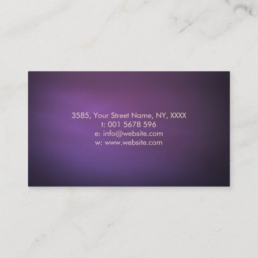 Luxe Amethyst en goudLotus op paars Visitekaartje (Achterkant)