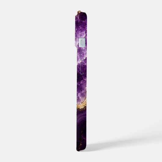 Luxe Amethyst Marmer Geode iPhone 15 Case (Linkerkant)