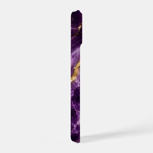 Luxe Amethyst Marmer Geode iPhone 15 Case (Rechterkant)