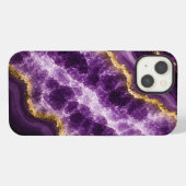Luxe Amethyst Marmer Geode iPhone Hoesje (Achterkant horizontaal)