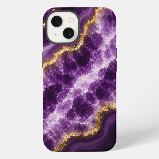 Luxe Amethyst Marmer Geode iPhone Hoesje (Achterkant)