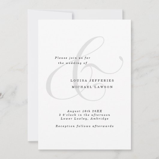 Luxe Ampersand minimalistisch zwart-wit Kaart (Voorkant)