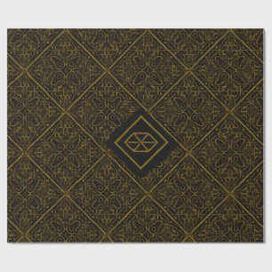 Luxe Andalusisch Goud Inpakpapier – Geometrisch