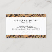 Luxe Animal Print Confetti Stippen met Gold Bar Visitekaartje (Achterkant)