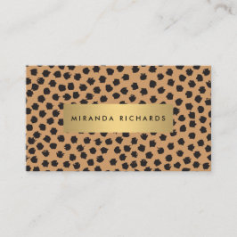 Luxe Animal Print Confetti Stippen met Gold Bar Visitekaartje