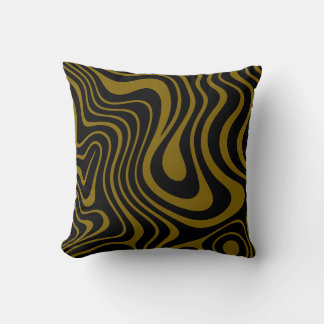 Luxe antieke gouden en zwarte abstracte ontwerp kussen