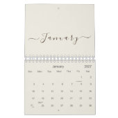 Luxe Antieke Linnen 2027 Script Op Maat Gemaakte N Kalender (Jan 2027)