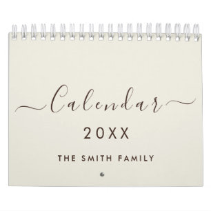 Luxe Antieke Linnen 2027 Script Op Maat Gemaakte N Kalender