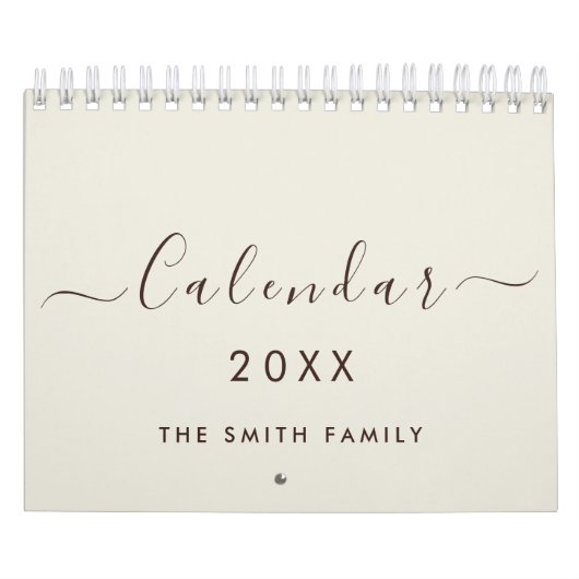 Luxe Antieke Linnen 2027 Script Op Maat Gemaakte N Kalender (Hoes)