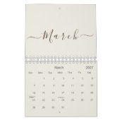 Luxe Antieke Linnen 2027 Script Op Maat Gemaakte N Kalender (Mar 2027)