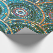 Luxe Aqua Blauwgroen Folie Glitter Stippen Circles Cadeaupapier (Hoek)