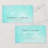 Luxe Aqua Blue Bokeh Glamorous Sparkle Visitekaartje (Voorkant / Achterkant)